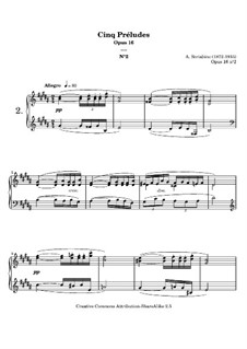 Five Preludes, Op.16: introdução No.2 by Alexander Scriabin