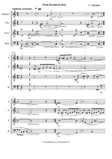 Poem for mixed choir a'capella, Op.24: Poem for mixed choir a'capella by Viktor Telychko