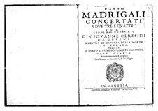 Madrigali concertati a due, tre e quattro voci con il basso continuo, Op.4: Madrigali concertati a due, tre e quattro voci con il basso continuo by Giovanni Ceresini