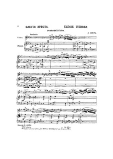 Élégie sur la mort d’un objet chéri (Elegy in C Minor), Op.10: para violino by Heinrich Wilhelm Ernst