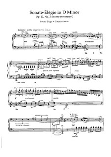 Sonata Triad for Piano, Op.11: No.2 Sonata-Elegy in D Minor by Nikolai Medtner