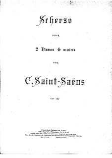 Scherzo, Op.87: para dois pianos de quatro mãos - piano parte I by Camille Saint-Saëns