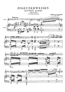 Zigeunerweisen (Gypsy Airs), Op.20: Score by Pablo de Sarasate