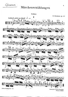Märchenerzählungen (Fairy Tales), Op.132: parte viola by Robert Schumann