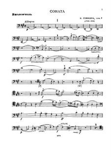 Sonata for Cello and Piano, Op.7: Parte de solo by Iosif Iosifovich Genishta