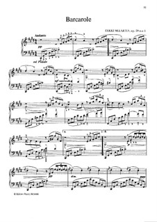 Barcarole in C Sharp Minor, Op.59 No.1: Para Piano by Erkki Melartin