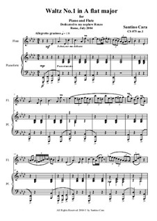 Two Waltzes for Piano and Flute, CS075: Waltz No.1 in A flat major by Santino Cara