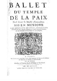 Le temple de la paix, LWV 69: Le temple de la paix by Jean-Baptiste Lully
