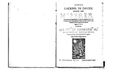 Lacrime di Davide sparse nel miserere, Op.21: Lacrime di Davide sparse nel miserere by Biagio Marini