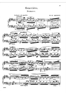 Geneviève: Para Piano by William Sterndale Bennett