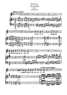 Ah! Perfido, Op.65: Piano score with vocal part (italian text) by Ludwig van Beethoven