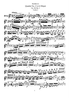 Quartet No.2 in G Major: violino parte I by Ludwig van Beethoven