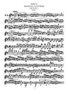 Quartet No.3 in  D Major: violino parte I by Ludwig van Beethoven