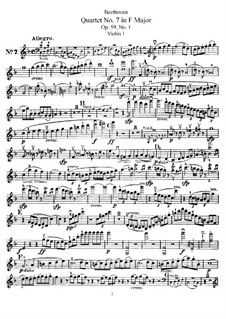 String Quartet No.7 in F Major, Op.59 No.1: violino parte I by Ludwig van Beethoven