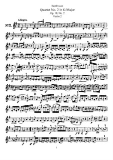 Quartet No.2 in G Major: violino parte II by Ludwig van Beethoven