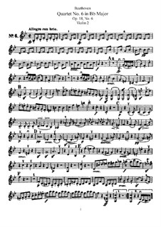 Quartet No.6 in B Flat Major: violino parte II by Ludwig van Beethoven