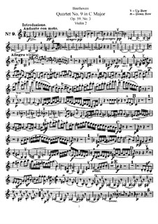 String Quartet No.9 in C Major, Op.59 No.3: violino parte II by Ludwig van Beethoven