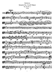 Quartet No.3 in  D Major: parte viola by Ludwig van Beethoven