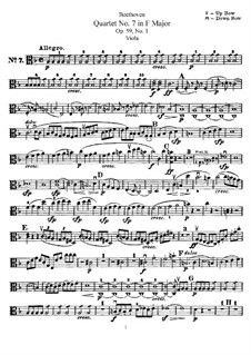 String Quartet No.7 in F Major, Op.59 No.1: parte viola by Ludwig van Beethoven