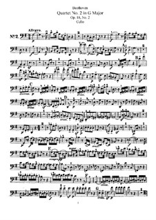 Quartet No.2 in G Major: parte violoncelo by Ludwig van Beethoven