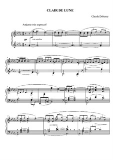 No.3 Clair de lune, for Piano: para um único musico (Editado por H. Bulow) by Claude Debussy