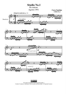 Studies for Piano, CS026 No.1-10: No.1 in re minore by Santino Cara