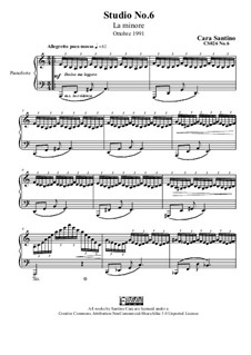 Studies for Piano, CS026 No.1-10: No.6 in la minore by Santino Cara