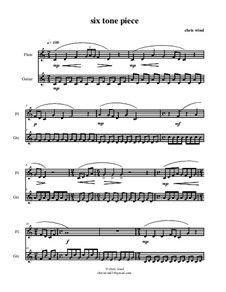 Six tone piece for flute and guitar: partitura by Chris Wind
