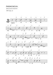Passacaglia, SWV 14: Passacaglia by Johann Joachim Sautschek