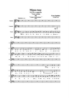 Mànus tùae. SATB a cappella, CS148 No.1: Mànus tùae. SATB a cappella by Santino Cara