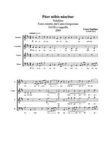 Púer nóbis náscitur. SATB a cappella, CS149 No.2: Púer nóbis náscitur. SATB a cappella by Santino Cara