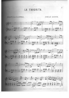 La favorita: Selectes Melodies, for Piano by Gaetano Donizetti