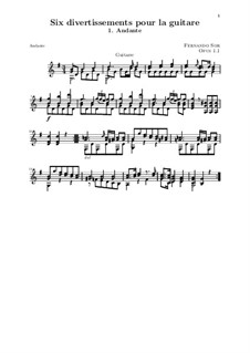 Six Divertissements, Op.1: Divertissement No.1 by Fernando Sor