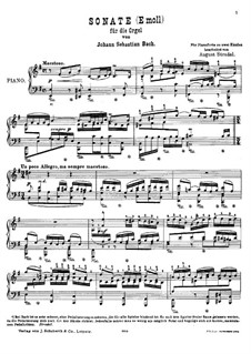 Trio Sonata No.4 in E Minor for Organ, BWV 528: versão para piano by Johann Sebastian Bach