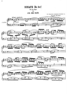 Trio Sonata for Organ No.1 in E Flat Major, BWV 525: versão para piano by Johann Sebastian Bach