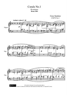 Choral in d minor for organ, CS078 No.1: Choral in d minor for organ by Santino Cara