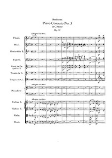 Concerto for Piano and Orchestra No.3, Op.37: Partitura completa by Ludwig van Beethoven