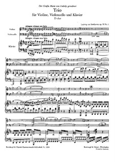Trio for Violin, Cello and Piano No.5 'Ghost', Op.70 No.1: todas as partes e partituras by Ludwig van Beethoven