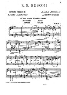 Ancient Dances, BV 126 Op.11: No 1 minueto by Ferruccio Busoni