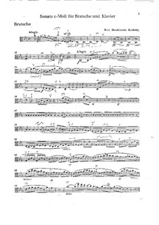 Sonata for Viola and Piano in C Minor: parte viola by Felix Mendelssohn-Bartholdy