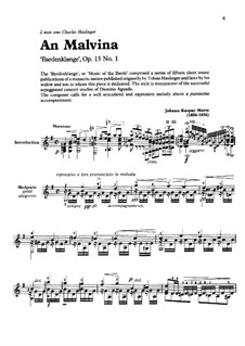 Barden-Klänge (Bardic Sounds), Op.13: No.1 An malvina by Johann Kaspar Mertz