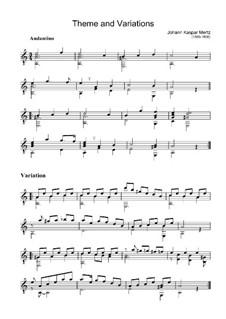Little Variation: para guitarra (partitura de alta qualidade) by Johann Kaspar Mertz