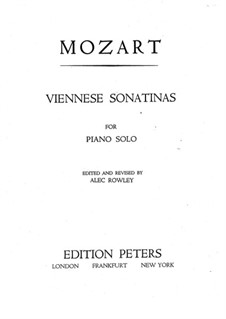 Six Viennese Sonatinas for Piano: set completo by Wolfgang Amadeus Mozart