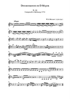 Divertissement in D Major, K.136: violino parte II by Wolfgang Amadeus Mozart