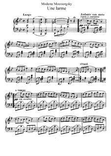 Une larme (A Tear): Para Piano by Modest Mussorgsky