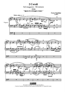 Two chorales for organ in g major and e minor, CS092: Two chorales for organ in g major and e minor by Santino Cara