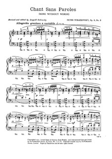 Souvenir de Hapsal, TH 125 Op.2: No.3 Song without Words by Pyotr Tchaikovsky