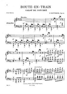Boute-en-train, Op.121: Para Piano by Eugène Ketterer