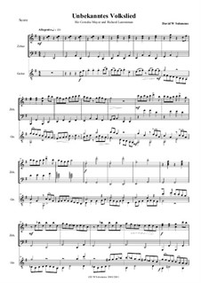 Unbekanntes Volkslied: For zither (Viennese tuning) and guitar by David W Solomons