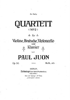 Piano Quartet No.2 in G Major, Op.50: Partitura completa by Paul Juon